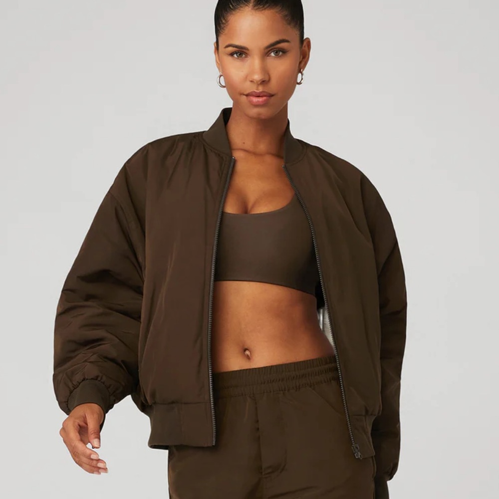 Alo Faux Fur Urbanite Bomber - Espresso/Ivory